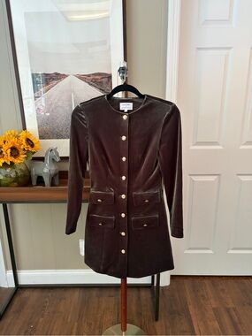 Lilly Sisto for gianni bini Olive 🫒 Green Velvet Long Bkazer/Dress